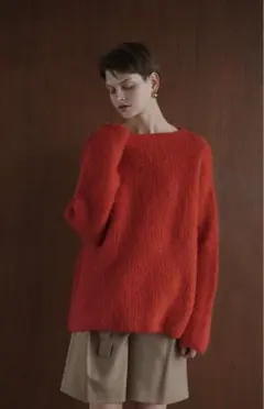 CLANE BOAT NECK ALPACA OVER KNIT TOPS