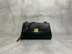 黒 レザー ショルダーバッグ