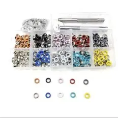 新品　両面カラーハトメ　30組10色　合計300組　外径9ミリ内径５ミリ