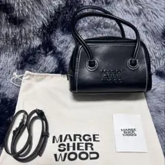 Margesher wood tote chestnut Mini ハンドバッグ