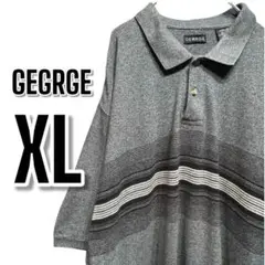 【679】GEORGE XL ストライプ 大きめUSA古着 ポロシャツ