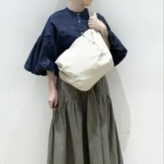 ✨️デニムブラウス✨️バルーンスリーブ パフスリーブ 7分袖 LLサイズ 大きめ