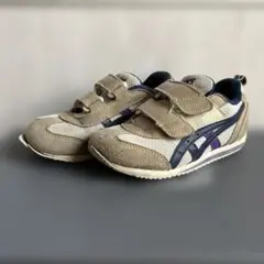 ASICS ベージュ ネイビー スニーカー　16.5cm