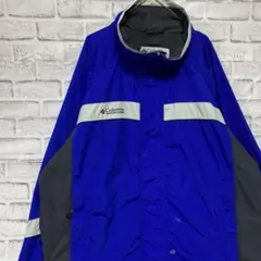 コロンビア　マウンテンパーカーブルーXL ロゴ刺繍アウトドア901