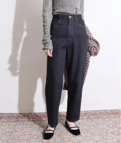 IENA LA BOUCLE デニムペグトップパンツ　38 ネイビー