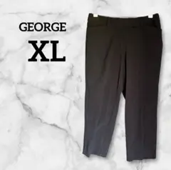 GEORGE 【XL】ロンドンフィット 黒スラックス サイズ8七分丈