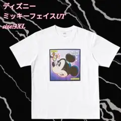 新品•未使用 ディズニー ミッキーフェイスUT 3XL ホワイト 送料無料