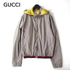 グッチ シェリーライン フーデッド ジャケット ブルゾン ブラウン 48