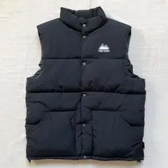 希少 FIRST DOWN 3M 中綿 肉厚ナイロンベスト ロゴ刺繍 ブラックL