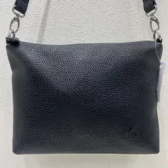 1615 Kitamura キタムラ ショルダーバッグ レザー ブラック Kロゴ