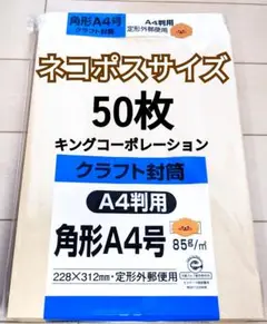 ネコポス 角形A4クラフト封筒 50枚②