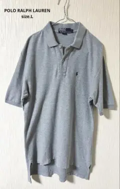 POLO RALPH LAUREN　ポロシャツ　テールカット　グレー　サイズ.L
