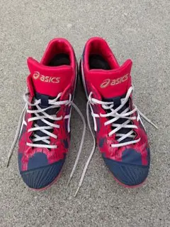 asics スパイクシューズ 赤/青