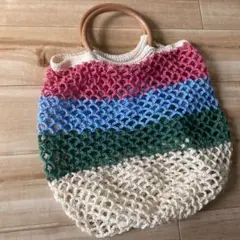 ハンドメイド　メッシュバッグ　かぎ針編み　春　夏