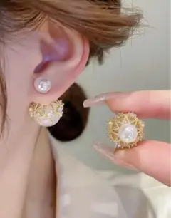 新品　　パール装飾ピアス