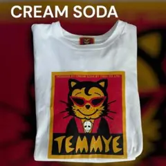 CREAM SODA TEMMYE キャットプリントTシャツ ホワイト Mサイズ