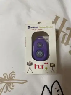 自撮りリモコン Bluetooth無線シャッター iOS/Android対応 紫