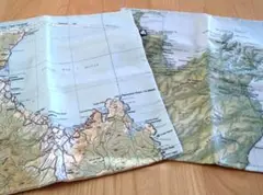 値下げ★新品★ニュージーランド北島の地図柄2枚★クッションカバー43㎝2枚