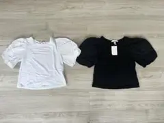 H&Mパフスリーブ 半袖Tシャツ 2着まとめ売り