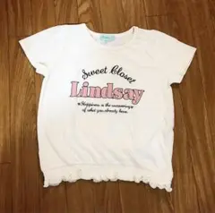 【美品!!】リンジィ パフスリーブロゴTシャツ ホワイト M(150cm)
