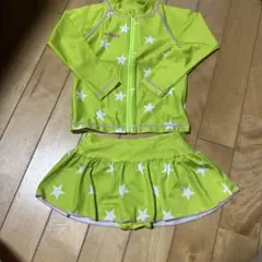 crocs 蛍光イエロー 星柄 女の子上下水着 120せンチ