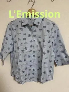 L'Emission 水色 セーリングボート ポロシャツ
