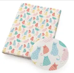 8/10限定SALE　猫柄　布　生地　厚め　人気　キャット 30cm