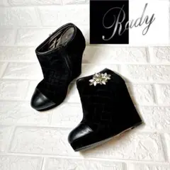 【美品】Rady ビジュー ブーティ キルティング レザー ショートブーツ