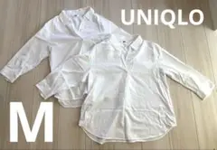 【UNIQLO】ユニクロM トップス2枚セット　夏素材　　開襟シャツ　ブラウス