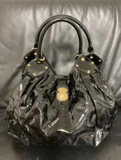 ルイヴィトンLouis Vuitton⭐︎バッグ⭐︎マヒナ⭐︎L⭐︎黒⭐︎人気⭐︎エナメル
