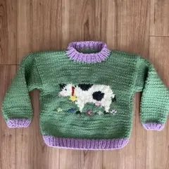 61Acorns 牛　うし　刺繍　ニット　セーター