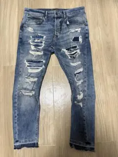 zara ザラ　スキニー　デニム　ダメージ