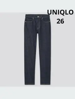 UNIQLO ユニクロ　スリムストレートハイライズジーンズ 濃紺　ネイビー　26