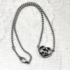 GUCCI グッチ インターロッキングG ハート ネックレス シルバー925