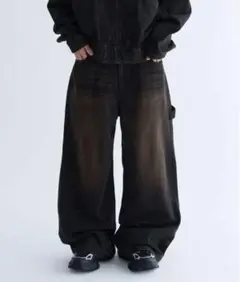 EPNK オーバーダイカーペンターデニムパンツ　ブラック　sサイズ