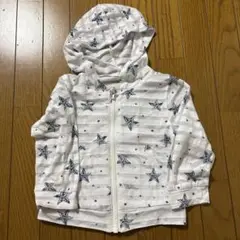 星柄ホワイトパーカー 90サイズ