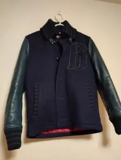 良品★ハリウッドランチマーケット★スタジャン★レザー袖ネイビーM BLUE BLUE AWARD JACKET | HOLLYWOOD RANCH MARKET | ハリウッド