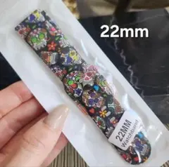スカル柄 22MM スマートウォッチバンドシリコン