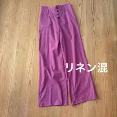 ピンク ワイドパンツ 薄手　リネン　UNIQLO GU