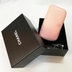 【美品級】CHANEL(シャネル) ココボタン レザー メイクポーチ ピンク
