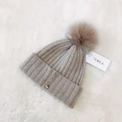 未使用 カシミヤ ニット帽 フルラ FURLA