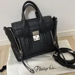 フィリップリムサッチェルバッグ ブラック×シルバー