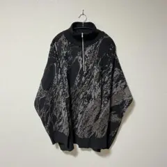 ラメストーンガラハーフZIPニット(HARE)