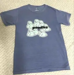 ery Tシャツ 犬　ぼんやりプードル　水色　ブルー