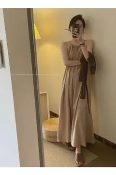 ワンピース レディース ノースリーブ ロングワンピース 夏 体型カバー