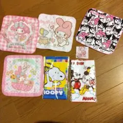 My Melody & Snoopy タオル・ハンカチ 6枚セット