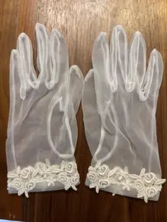 ウェディンググローブ 刺繍付き