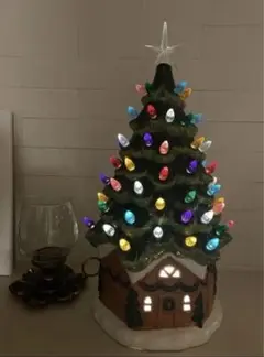クリスマス 陶器 ライト付 新品