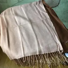 BASILE カシミヤウール ストール ピンクブラウン　グラデーション　大判
