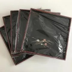 未使用★漆 角盆5枚セット